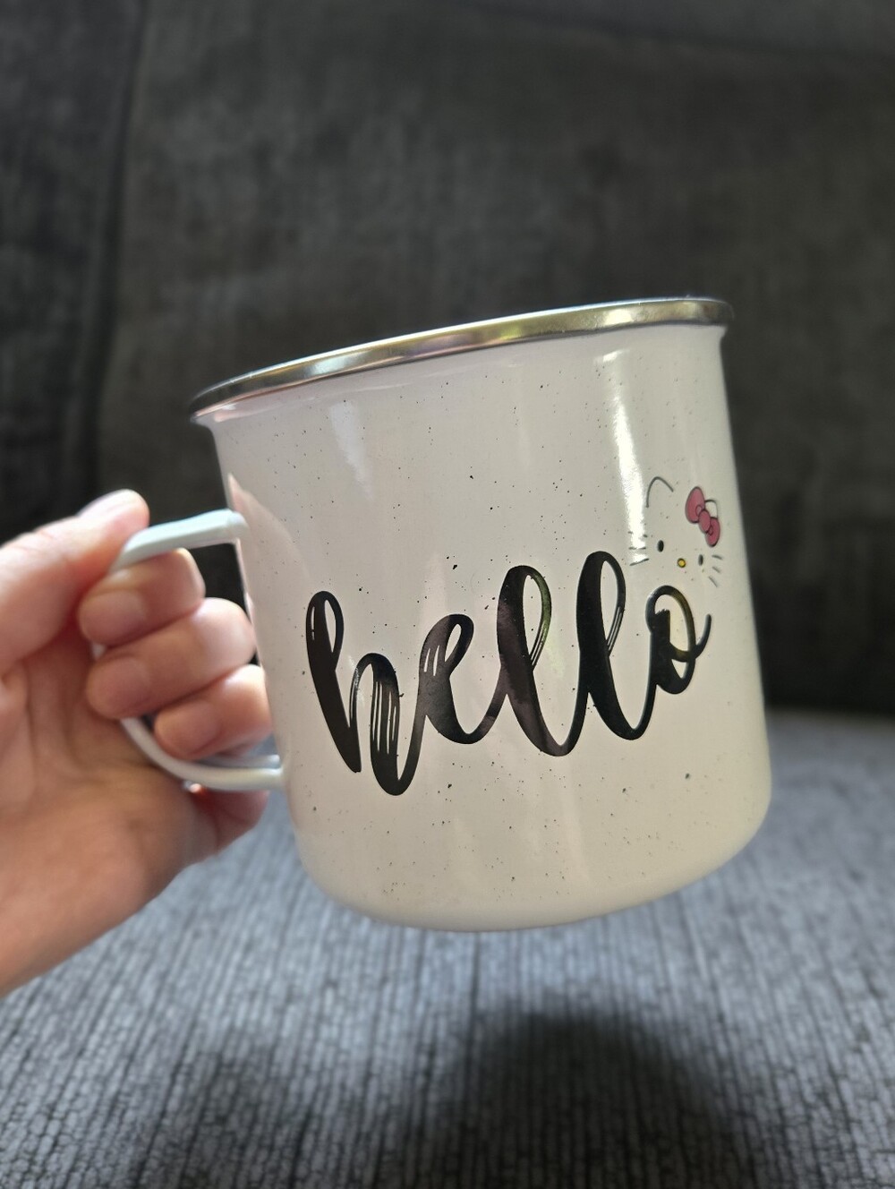 Sanrio Hello Kitty Enamel Camper Coffee Mug, 21 Ounces